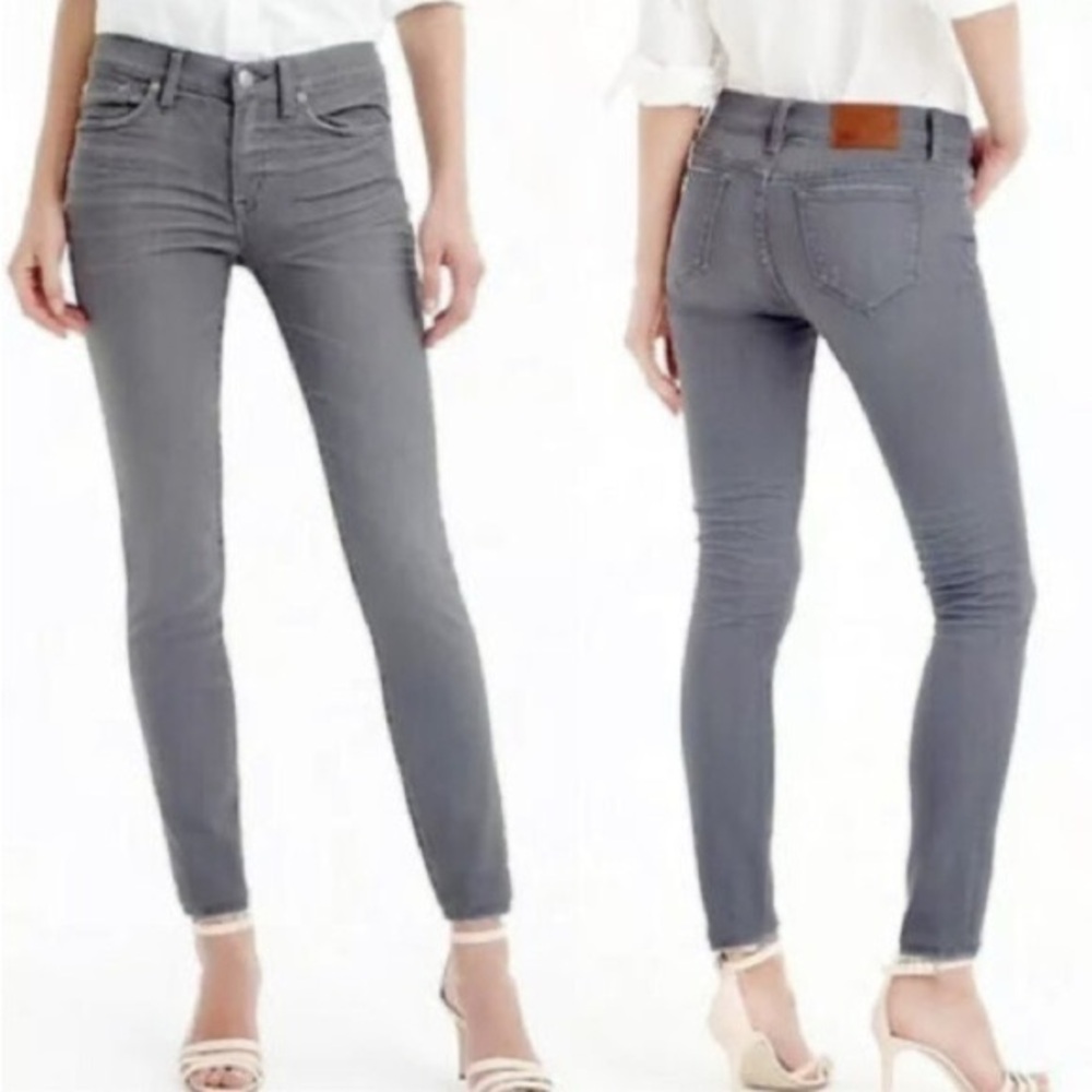 J.Crew Women Jeans Toothpick Gray Skinny Ankle 25 Minimalist Classic Timeless